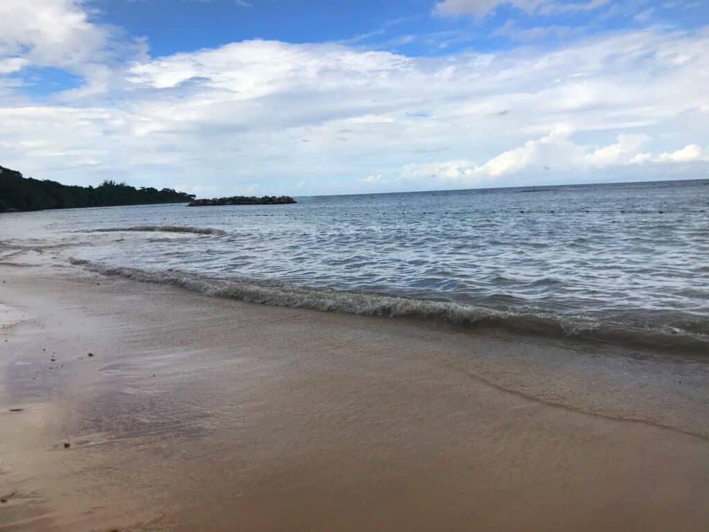 The beach at Dunn’s River Falls