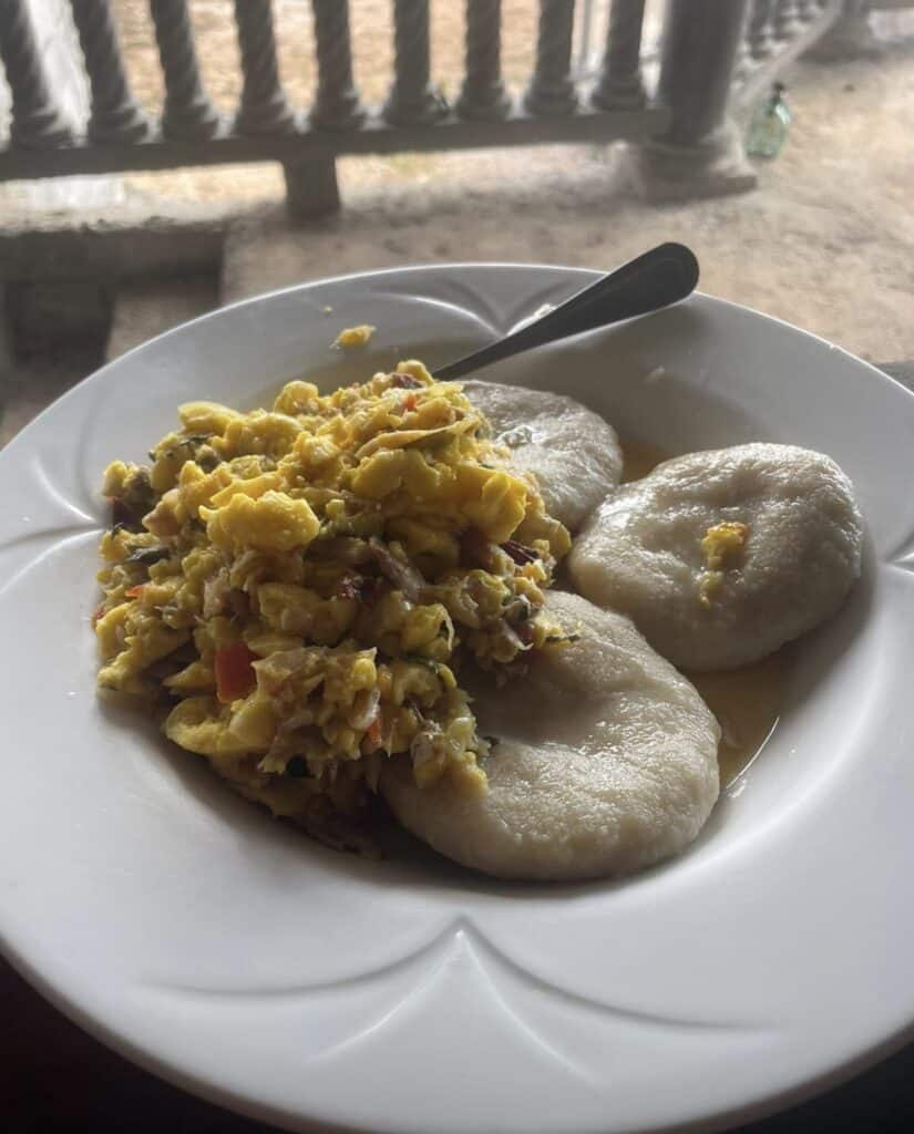 ackee and saltfish with dumplings Jamaica
