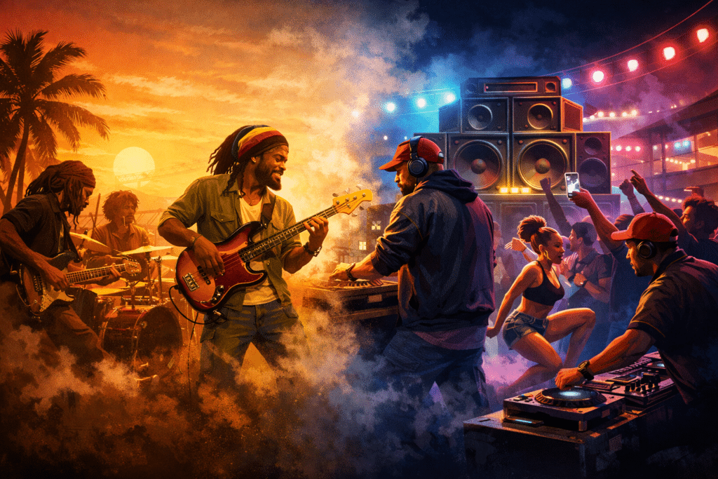 difference between dancehall vs reggae music styles Jamaica