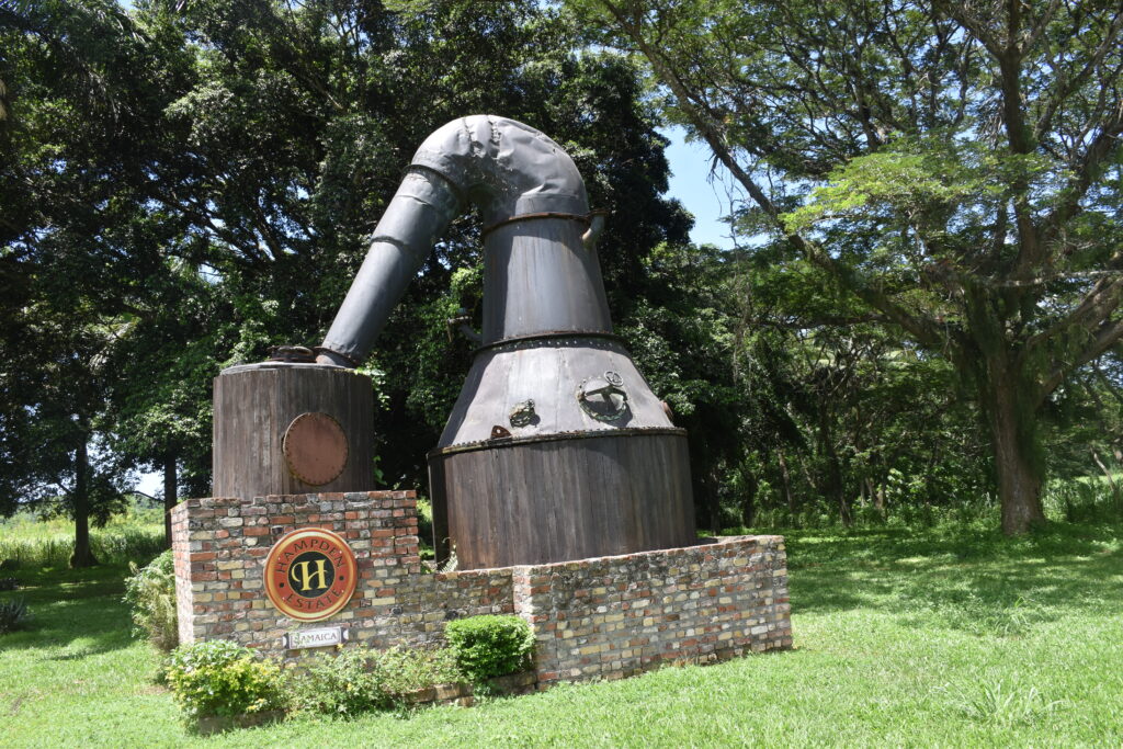 Hampden Estate vintage pot still monument Jamaica rum distillery