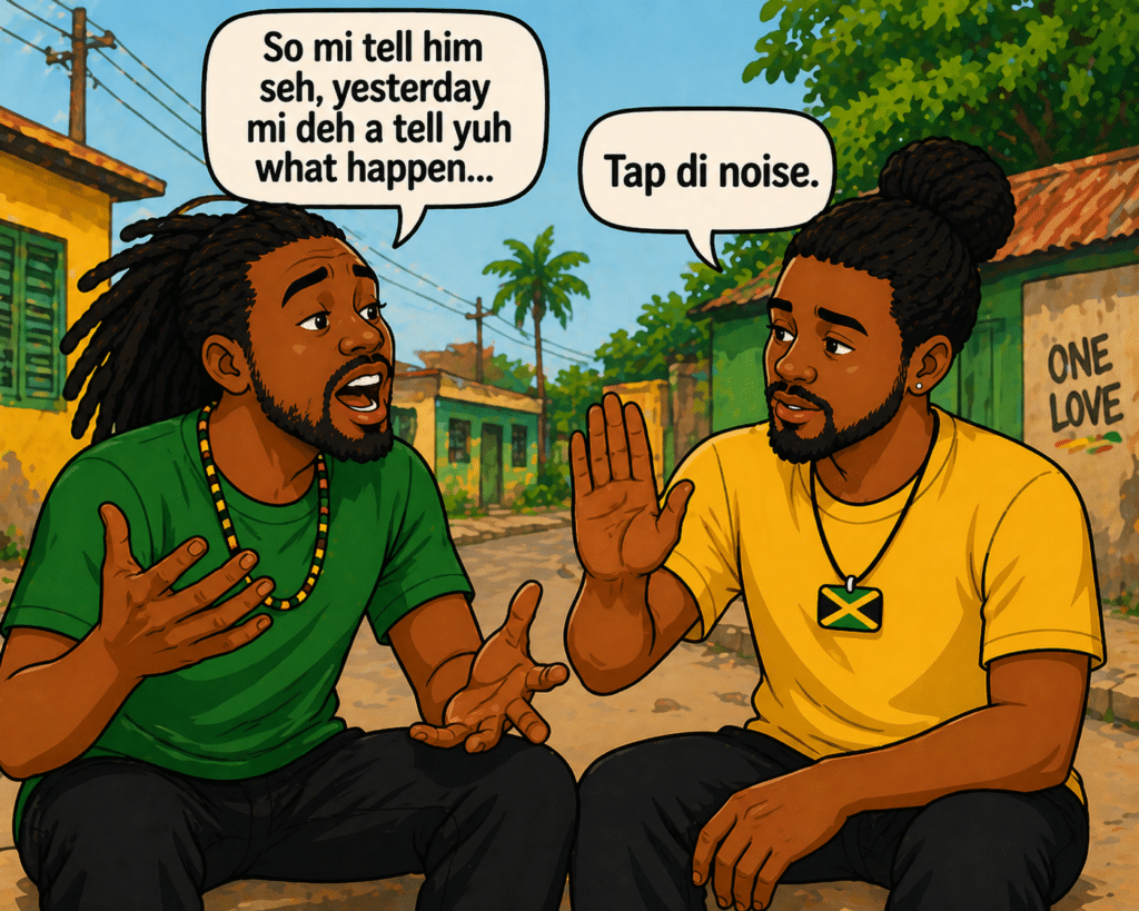 jamaican expressions tap di noise used in everyday conversation illustration
